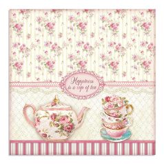   Stamperia scrapbook papír - Egy csésze tea - 2 oldalas - 31,5 x 30,5 cm - SBB-736