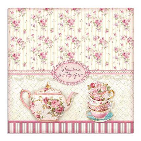 Stamperia scrapbook papír - Egy csésze tea - 2 oldalas - 31,5 x 30,5 cm - SBB-736