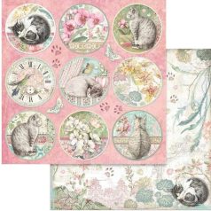   Stamperia scrapbook papír - Orchid Rounds - 2 oldalas - 31,5 x 30,5 cm - SBB-756