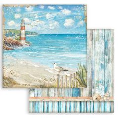   Stamperia scrapbook papír - Blue Dream lighthouse - 2 oldalas - 31,5 x 30,5 cm - SBB-911