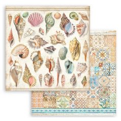   Stamperia scrapbook papír - Blue Dream shells - 2 oldalas - 31,5 x 30,5 cm - SBB-912