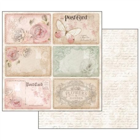 Stamperia scrapbook papír - Shabby Rose - 2 oldalas - 31,5 x 30,5 cm